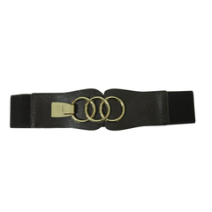 Waist Belt with Gold Interlocking Rings Buckle