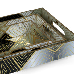 Gilded Mirage – Geometric Tray Set (3 Pcs)