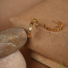 Chain-Link Charm Hoop Earrings