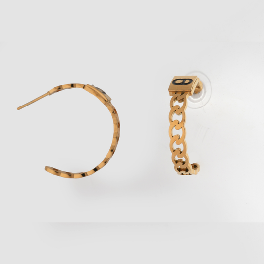 Chain-Link Charm Hoop Earrings