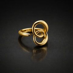 Gold-Tone Interlocking Loop Ring