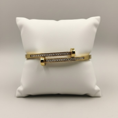 Crystal Bar Open Bangle Bracelet