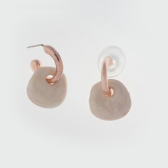 Pebble Drop Rose Gold Hoop Earrings