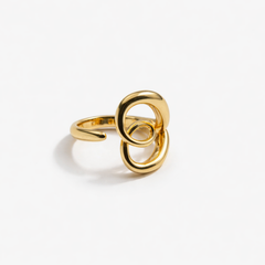 Gold-Tone Interlocking Loop Ring