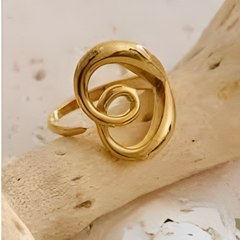 Gold-Tone Interlocking Loop Ring