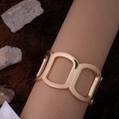 Elegant Golden Geometric Statement Bracelet