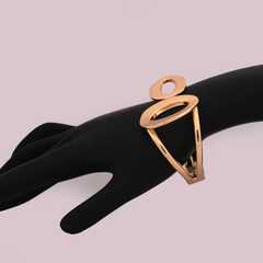 Modern Gold-Tone Abstract Loop Cuff Bracelet