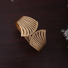 Elegant Golden Cut-Out Wide Band Bracelet