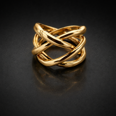 Gold-Tone Interwoven Statement Ring