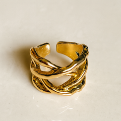 Gold-Tone Interwoven Statement Ring