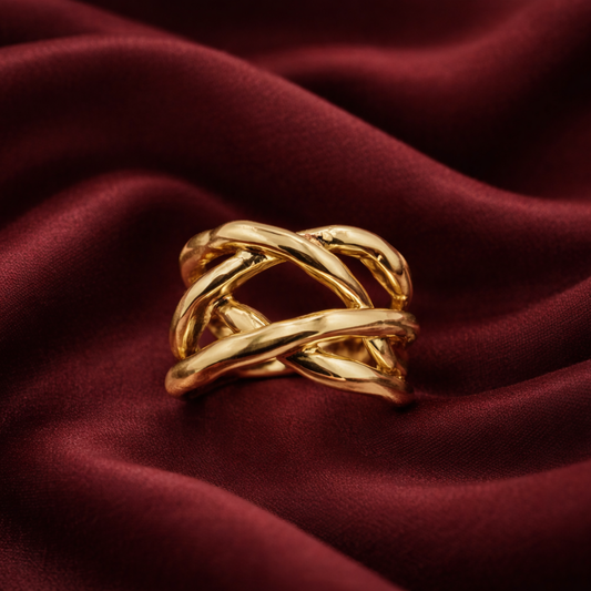 Gold-Tone Interwoven Statement Ring