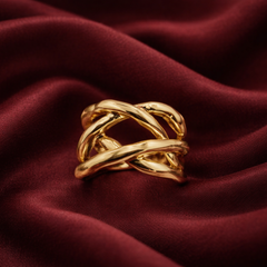 Gold-Tone Interwoven Statement Ring
