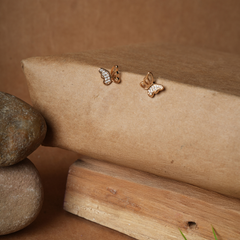 Enchanted Butterfly Rose Gold Stud Earrings