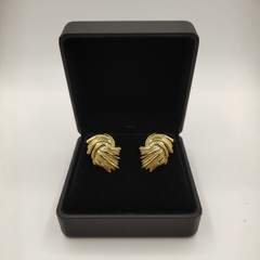 Textured Twist Knot Stud Earrings in Gold Tone