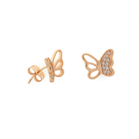 Enchanted Butterfly Rose Gold Stud Earrings