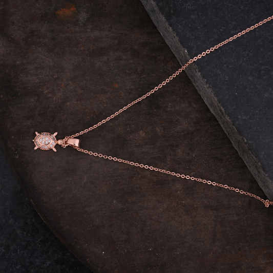 Rose Gold-Tone Turtle Pendant Necklace