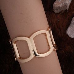 Elegant Golden Geometric Statement Bracelet