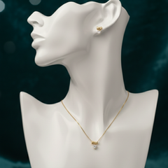 Heart Crystal Pendant Necklace Set