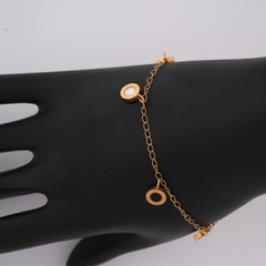 Gold-Tone Roman Numeral Multi-Color Charm Bracelet
