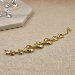 Twist Link Gold-Tone Statement Bracelet