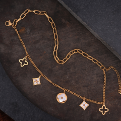 Gold-Tone Clover Charm  Bracelet