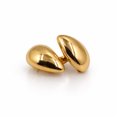 Gold-Tone Dual Drop Statement Ring – Sculptural High-Polish