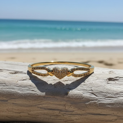 Pave Knot Gold-Tone Elegance Bracelet