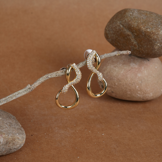 Elegant Gold-Tone Infinity Drop Earrings