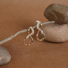 Elegant Gold-Tone Infinity Drop Earrings
