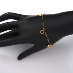 Gold-Tone Roman Numeral Multi-Color Charm Bracelet