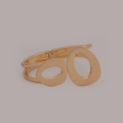 Modern Gold-Tone Abstract Loop Cuff Bracelet