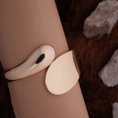 Statement Modern Sculptural Gold-Tone Hinged Bangle
