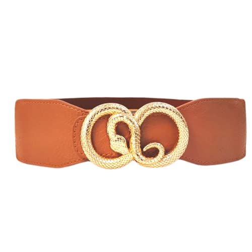 Brown Women Belt for Your Dress with Snake Buckle