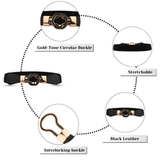Chic Women's Synthetic Black Casual Belt