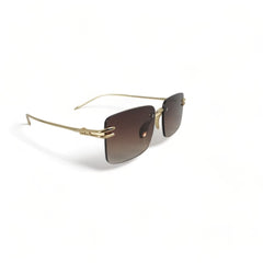 Unisex Sunglass, Golden Green, Rimless Classic Design Goggle