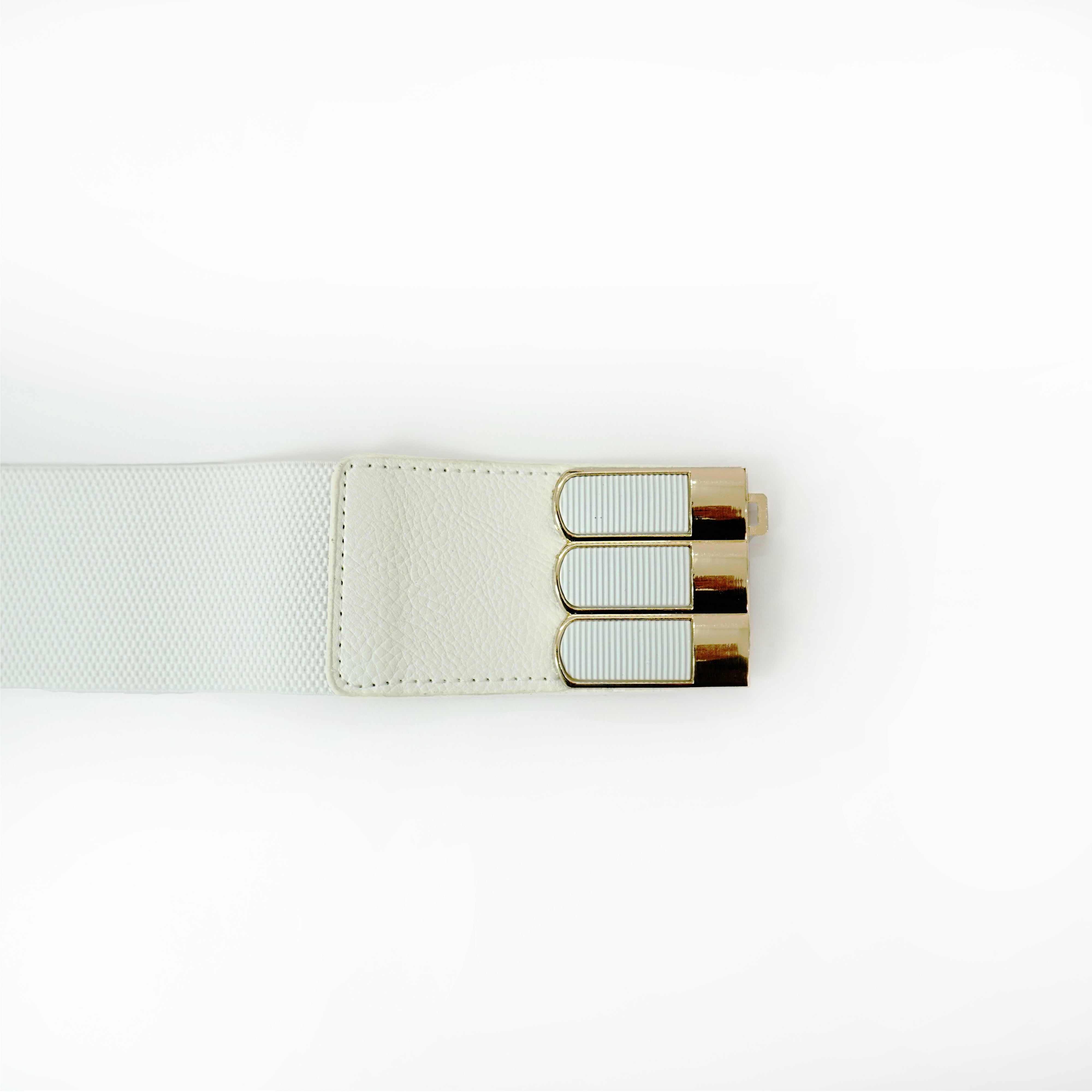 Elegant White Stretch Waist Belt