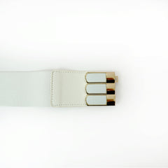 Elegant White Stretch Waist Belt