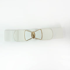 Elegant White Bow Belt