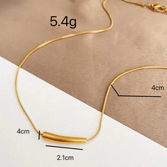 Minimal Bar Pendant Necklace (Gold Tone)