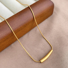 Minimal Bar Pendant Necklace (Gold Tone)