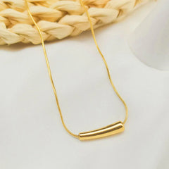 Minimal Bar Pendant Necklace (Gold Tone)