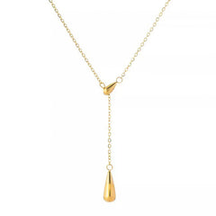 Delicate Drop Y-Chain Necklace (Gold Tone)