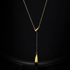 Delicate Drop Y-Chain Necklace (Gold Tone)