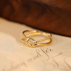 Intertwined Knot Open Ring (Gold Tone)