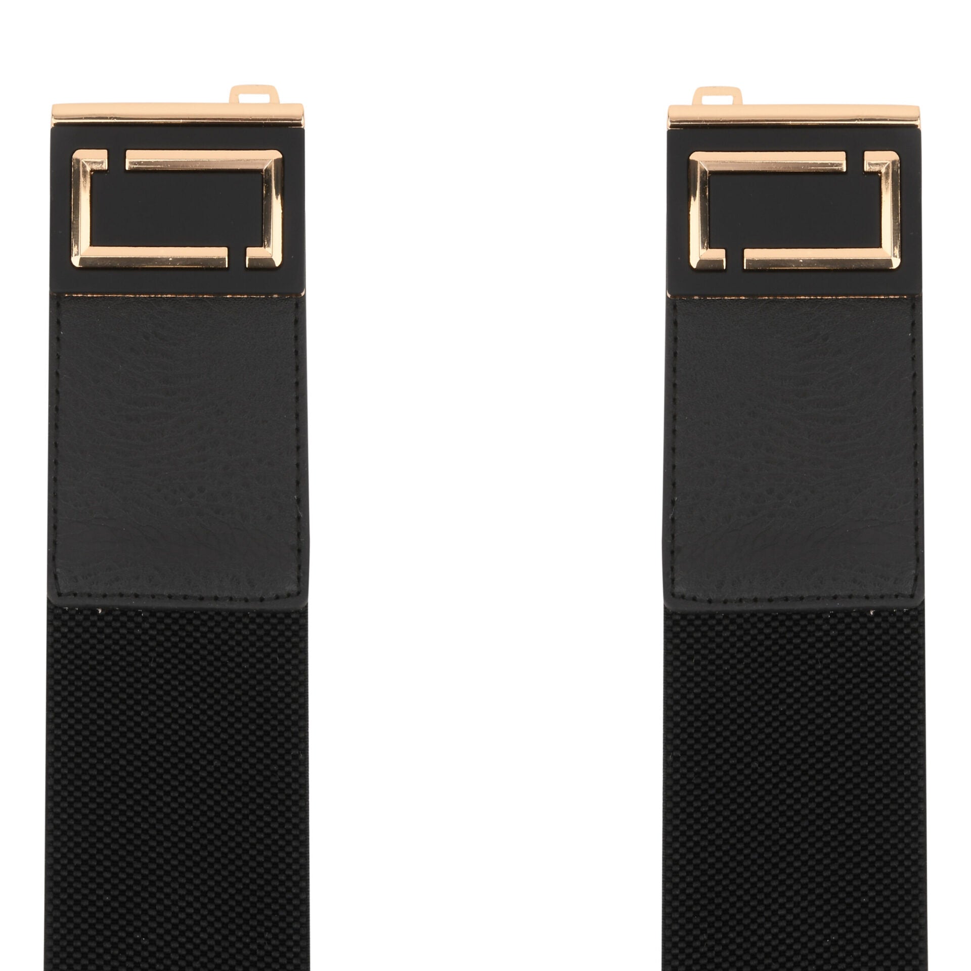 Elegant Women's Double Buckle Elastic Waist Belt: Square Shape Design for Dresses