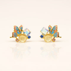 Iridescent Butterfly Enamel Stud Earrings