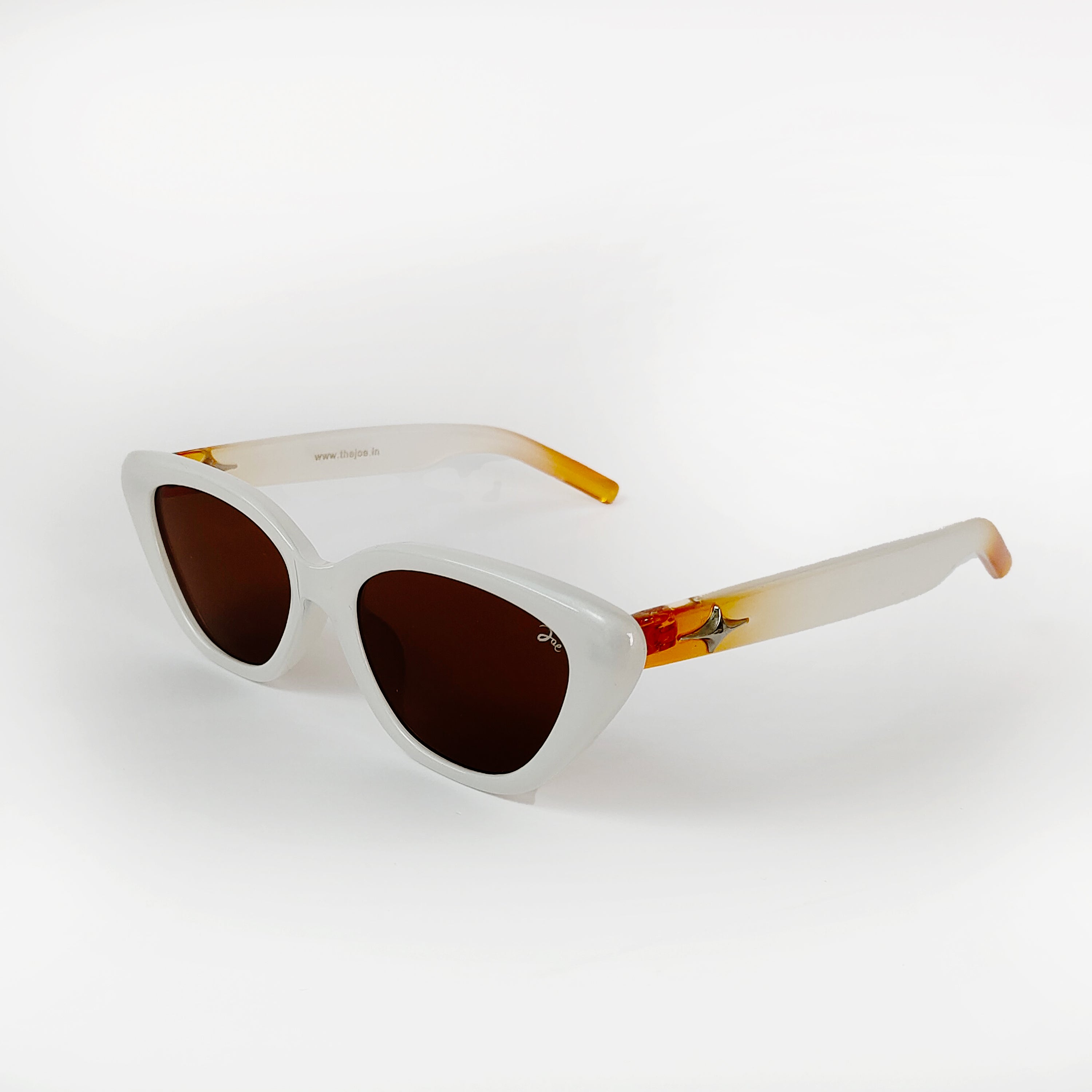 Joe's White Unisex Cat-Eye Sunglasses