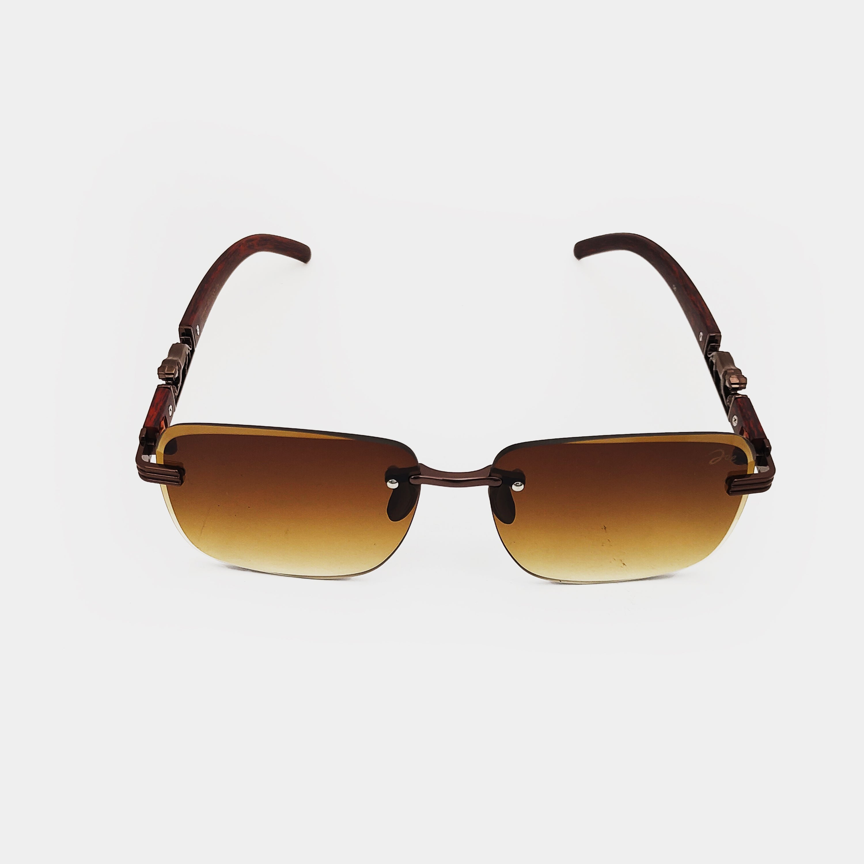 Joe's Brown Unisex Lion Sunglasses with Wooden Temples