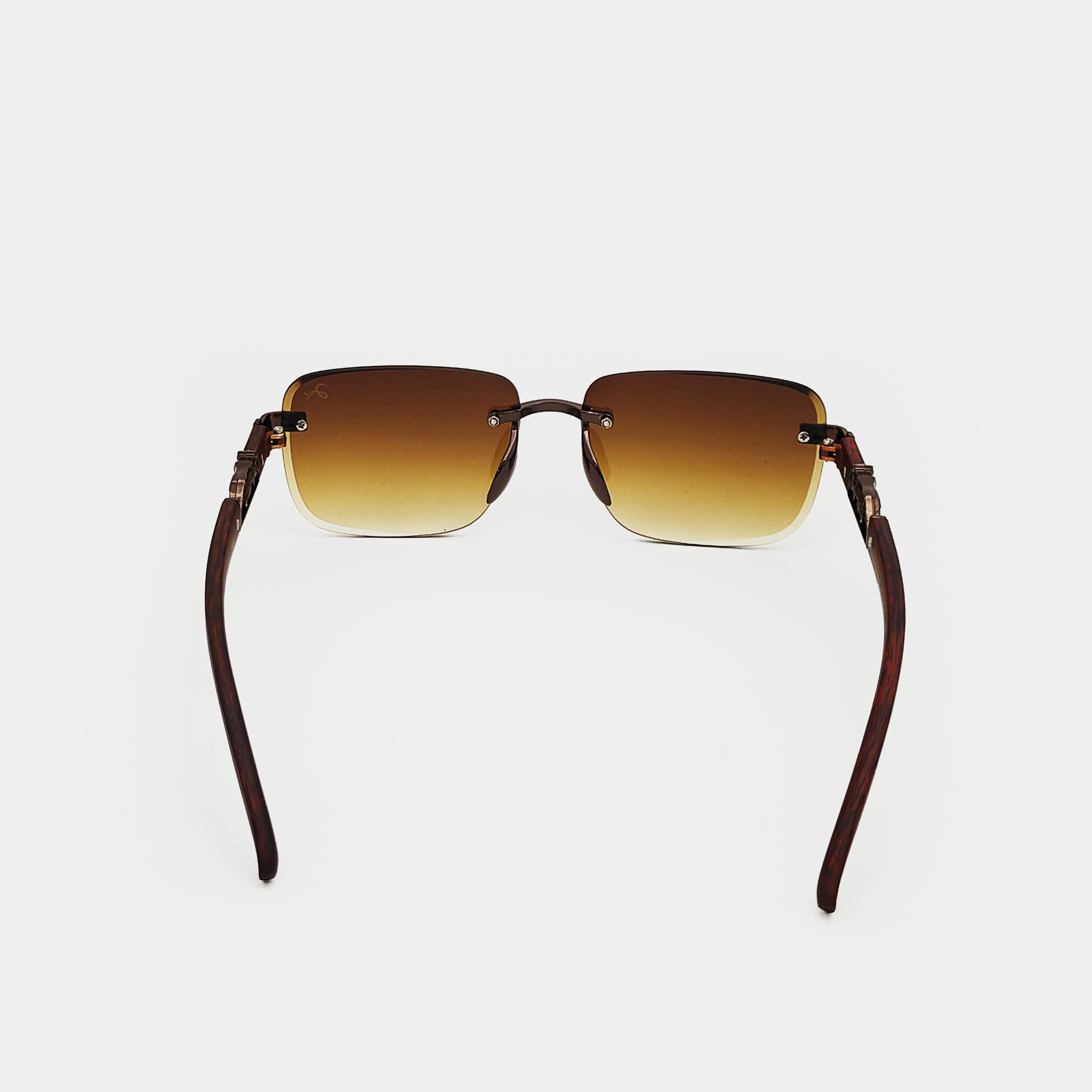 Joe's Brown Unisex Lion Sunglasses with Wooden Temples