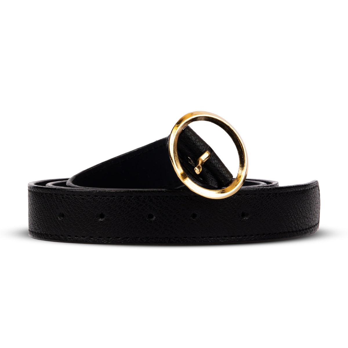 Black with Round Gold Buckle